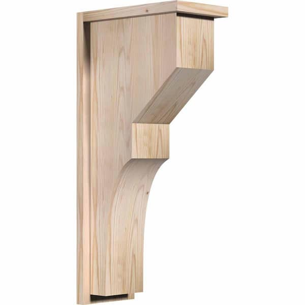 Ekena Millwork 7-1/2 in. x 14 in. x 30 in. Monterey Smooth Douglas Fir Corbel with Backplate