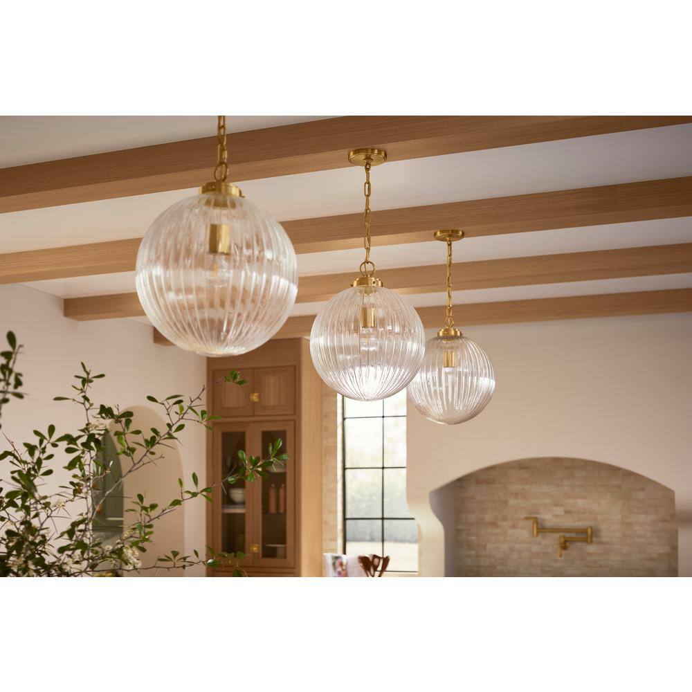 Embra Brushed Nickel 14" Glass Pendant Light
