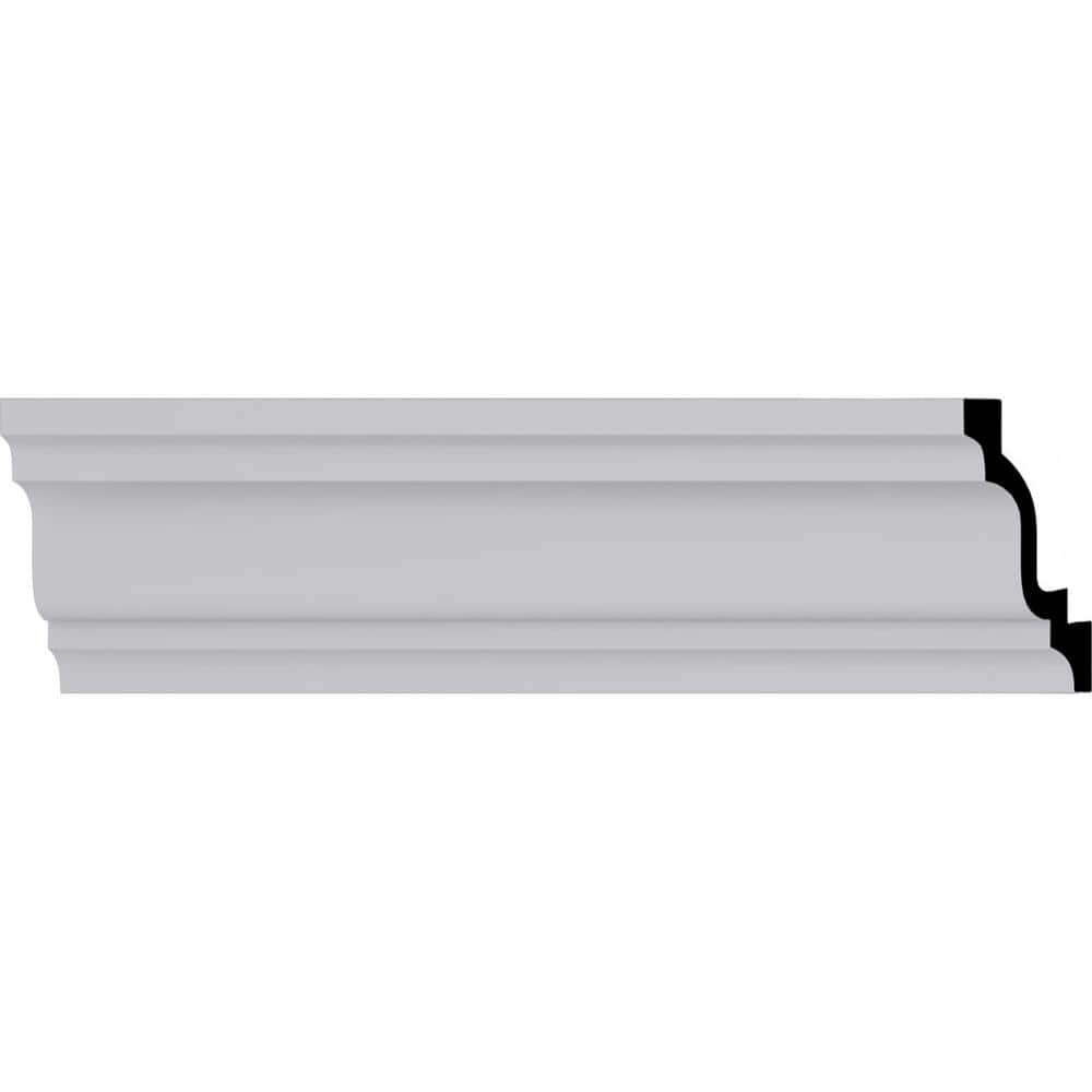 94.5" White Polyurethane Traditional Crown Moulding