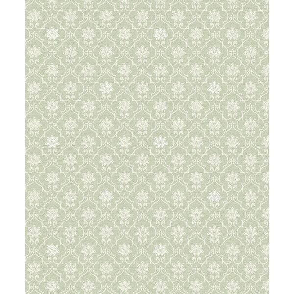 Advantage Heston Light Green Trellis Strippable Wallpaper (Covers 57.8 sq. ft.)