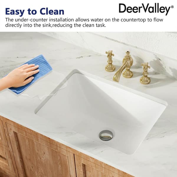 DEERVALLEY 18 in. x 13 in. Rectangular Undermount Bathroom Sink in