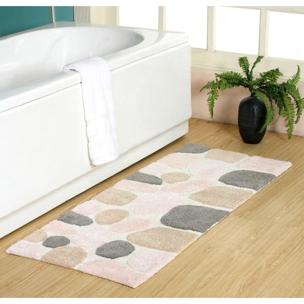 Chesapeake Merchandising Pebbles Rose Cloud 24 in. x 60 in. Bath Runner