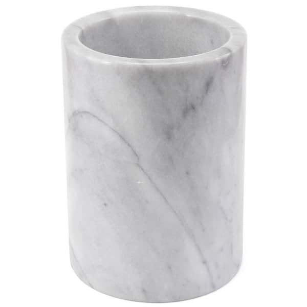 Natural White Marble Tool Crock, Utensil Holder Natural White Marble Tool Crock, Utensil Holder