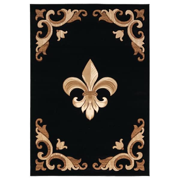 Bristol Barnsley Black 5 ft. 3 in. x 7 ft. 6 in. Area Rug