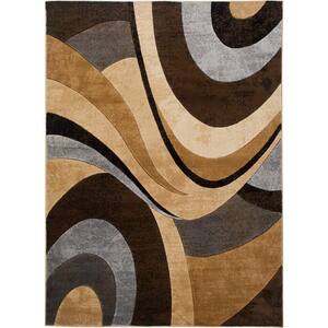 Tribeca Slade Brown/Gray 8 ft. x 10 ft. Abstract Area Rug