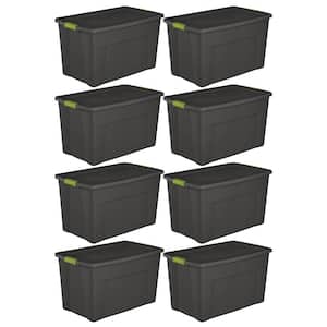 35 gal. Storage Tote Box with Latching Container Lid (8-Pack)