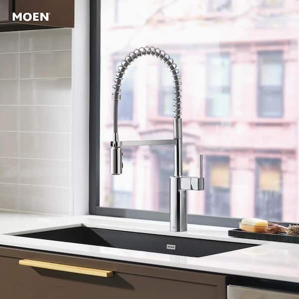 Inara Chrome 23.17 in. H Spring Pull Down Kitchen Sprayer Faucet with 360° Spout Swivel and PowerBoost