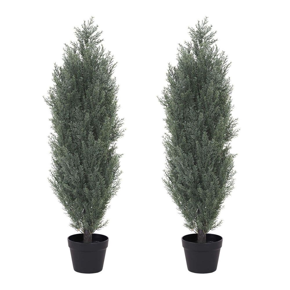 2-Piece 36 in. Artificial Cedar Tree Monochrome pines in Pot for Garden price history on PriceWatchPro