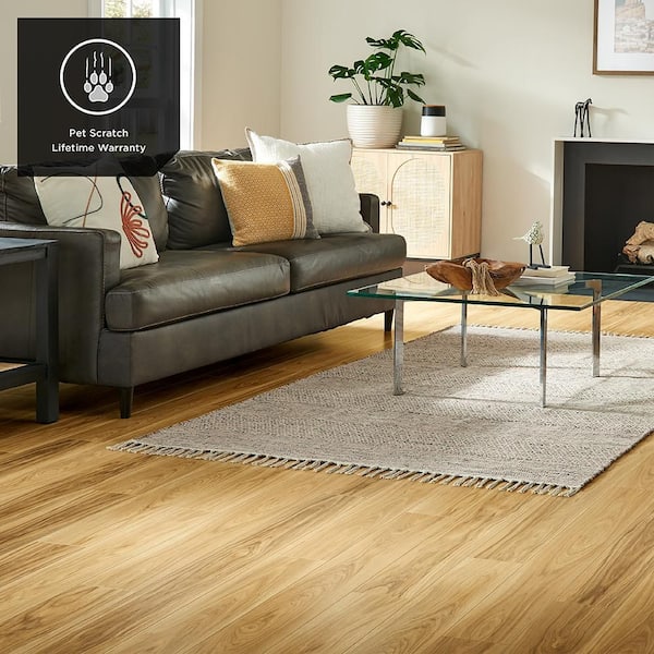 Outlast+ Cheshire Bluff Hickory 12 mm T x 6.14 in. W x 47.24 in. L Waterproof Laminate Wood Flooring (16.12 sq.ft./case)