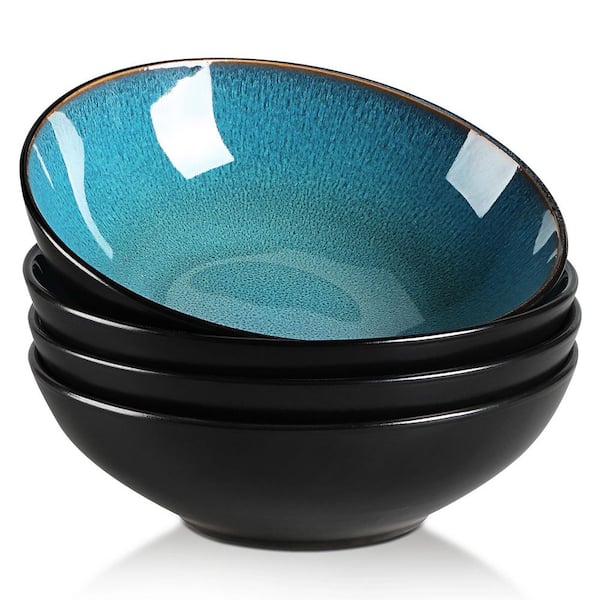 vancasso 24 fl. oz. Green Stoneware Cereal Bowl Set of 4 Soup Bowl Pasta Bowl Salad Bowl