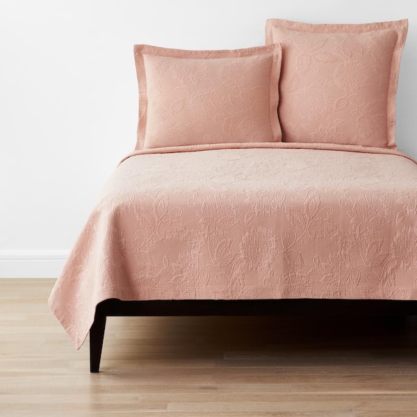 The Company Store Putnam Matelasse Coral Cotton King Coverlet