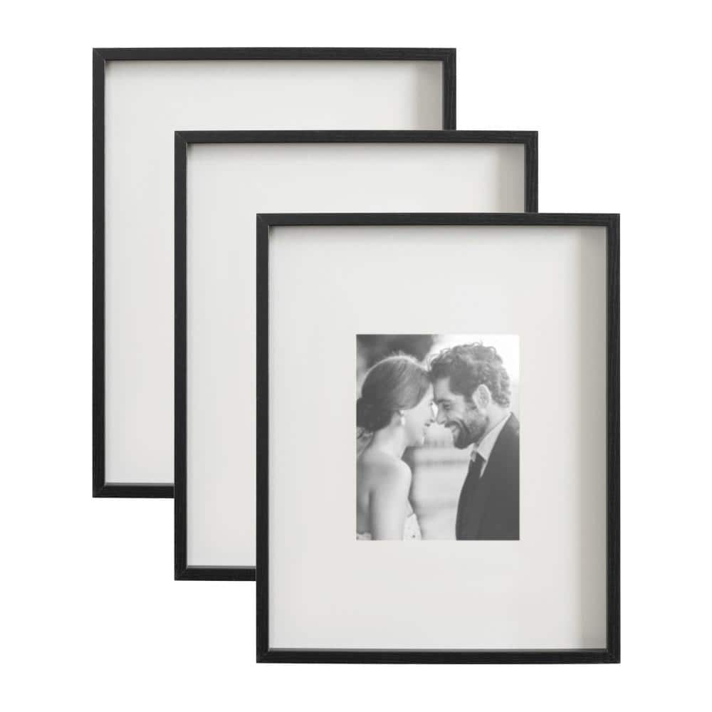 Black Wood Wall Picture Frame Set of 3