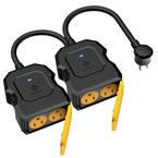 15 Amp Smart Outdoor Wi-Fi Outlet Plug (2-Pack)
