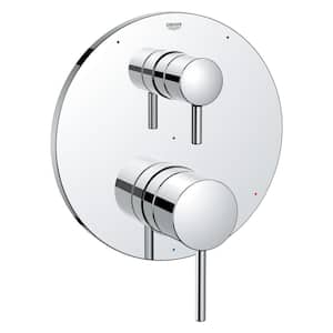 Timeless 3-Way Diverter 2-Handle Wall Mount Tub and Shower Faucet Trim Kit in Chrome (Valve Not Included)