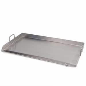 32 in. x 17 in. Stainless Steel Flat Top Grill Pan Double Burner Griddle