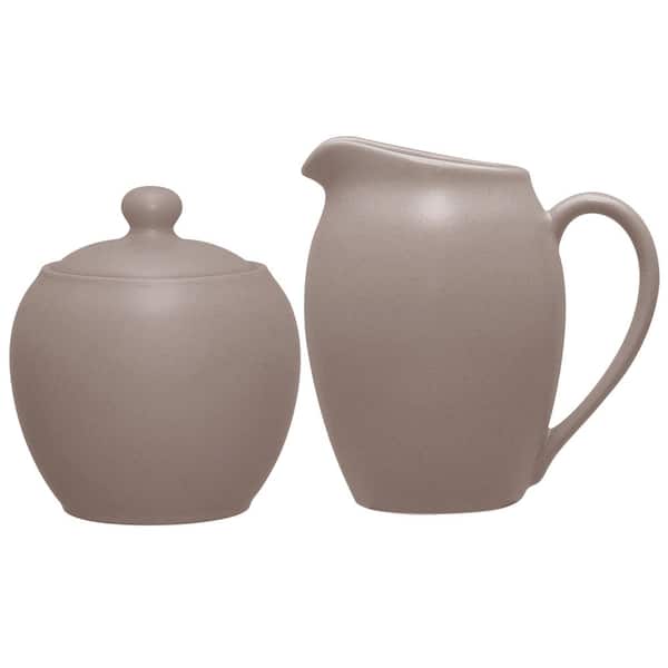 Noritake Color Wave Clay (Tan) Stoneware 13 oz. Sugar and 11 fl. oz. Creamer Set