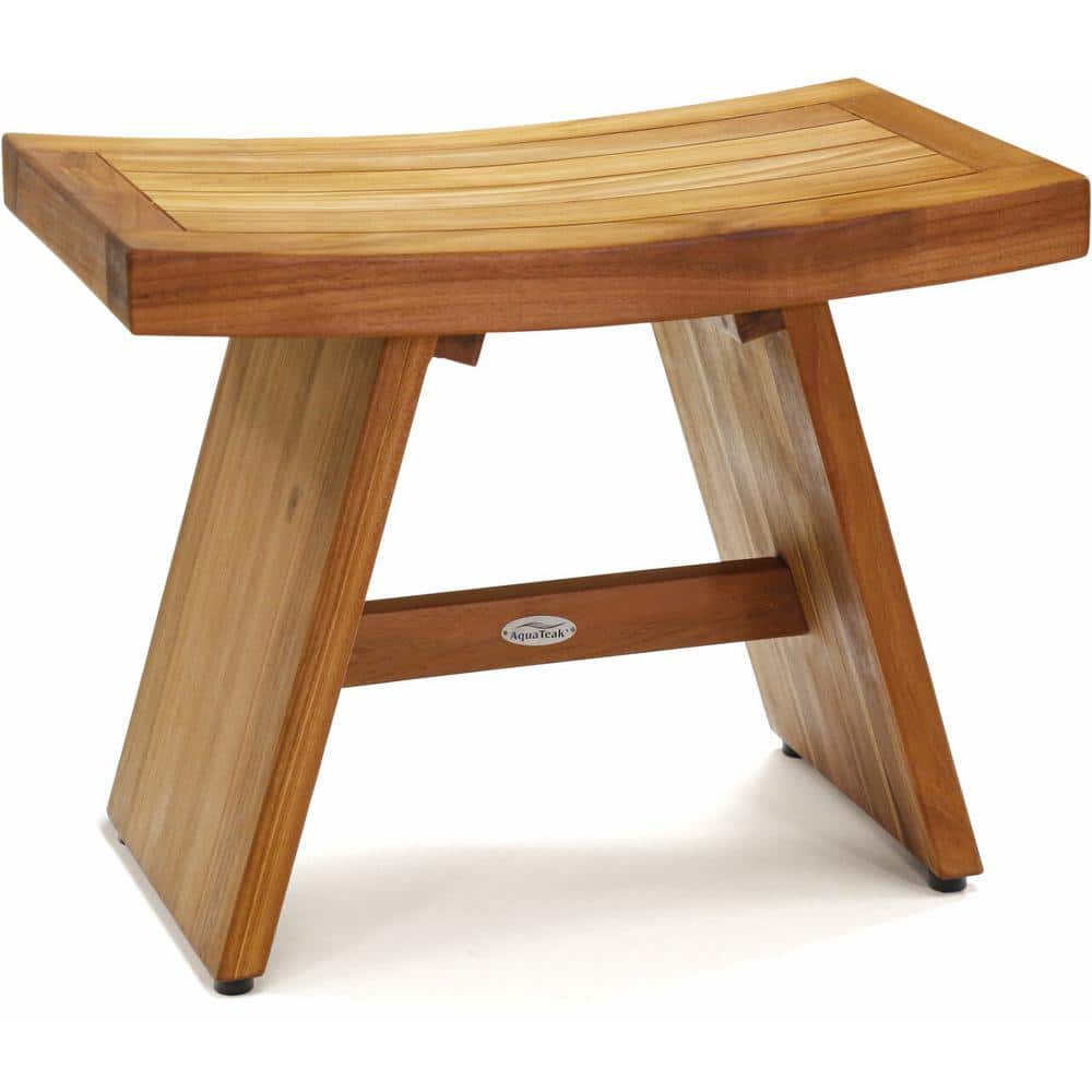 The Original 24 in x 14 in Asia Freestanding Teak Shower Bench Walk In Show