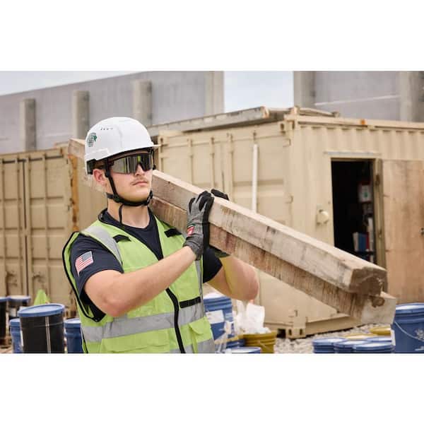 Milwaukee Wrap Around Safety Glasses-Red Mirrored Anti-Scratch
