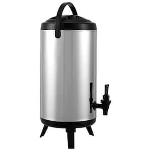 2.4 gal. Stainless Steel Insulated Beverage Dispenser, Thermal Hot and Cold Drink Server with Spigot Handle, Food-Grade