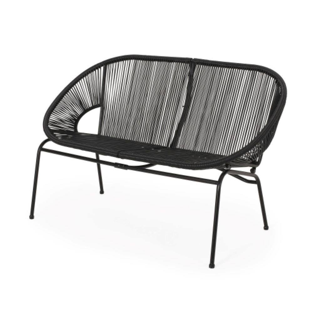 Black Iron Outdoor Modern Love Seat Rattan price history on PriceWatchPro
