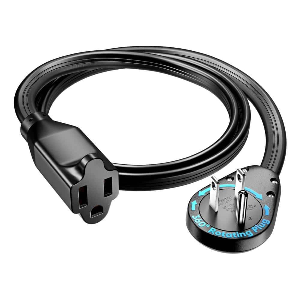 3 ft. 14/3 Medium/Heavy Duty Indoor 360 Rotating Plug Low Profile Power Strip, 15 Amps, Black price history on PriceWatchPro