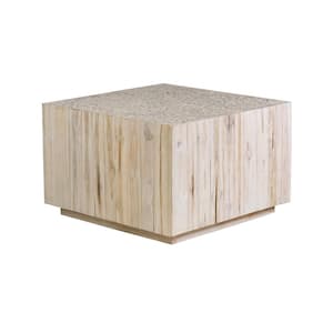 Rolfe 28 in. White Wash Medium Square Wood Coffee Table