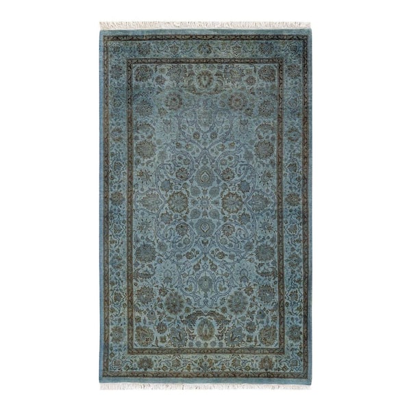 Chloe & Olivia Home Fine Vibrance, Hand-Knotted Area Rug - Gray, 3 x 5