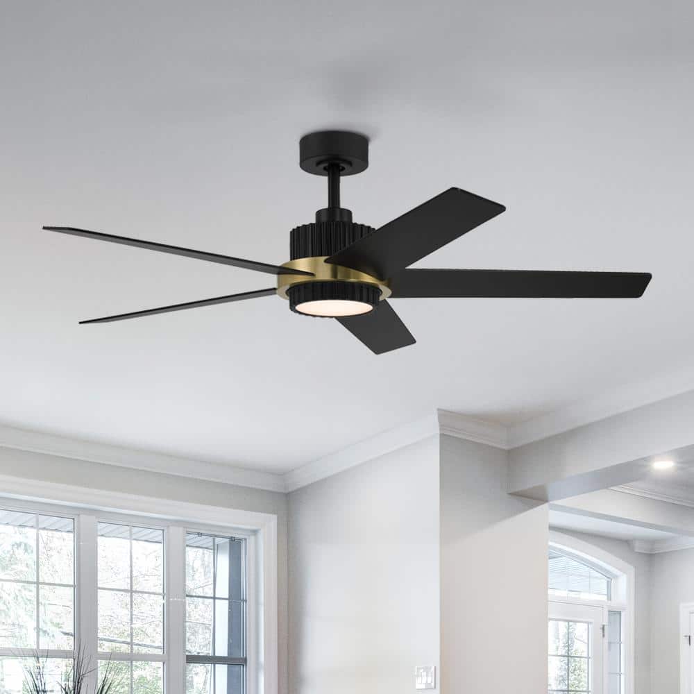 Cassique 52 in, Integrated LED Indoor/Outdoor Matte Black Selectable CCT Ceiling Fan with Light, Remote Control price history on PriceWatchPro