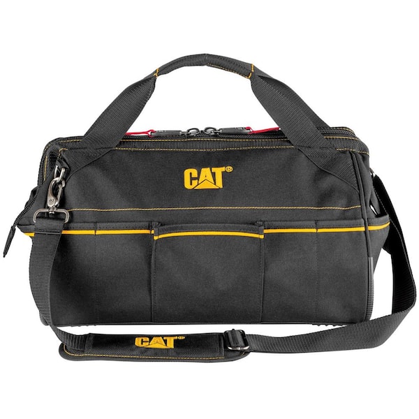 CAT 16 in. 14-Pocket Tech Wide Mouth Tool Bag in Black 980206N