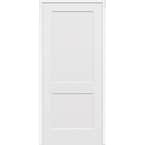 32 in. x 80 in. 2-Panel Flat Square Sticking Primed Composite Left Hand Solid Core MDF Single Prehung Interior Door