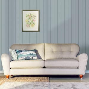 Laura Ashley Chalford Wood Panelling Seaspray Blue Wallpaper Sample