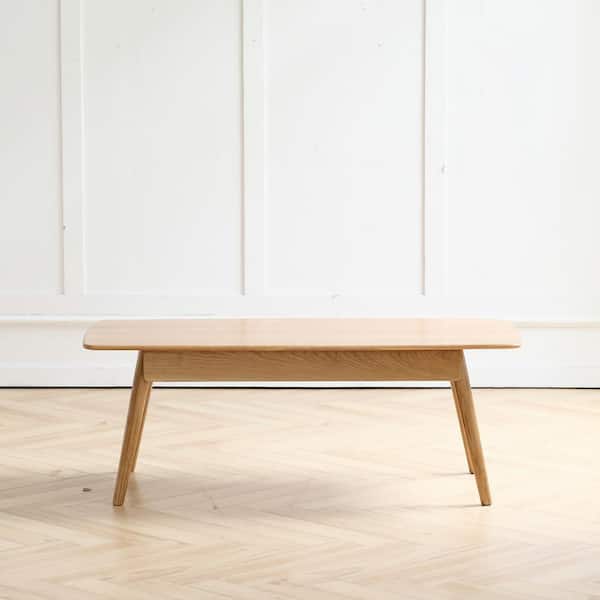Harper & Bright Designs 39.37 in. Natural Rectangle Oak 100% Solid