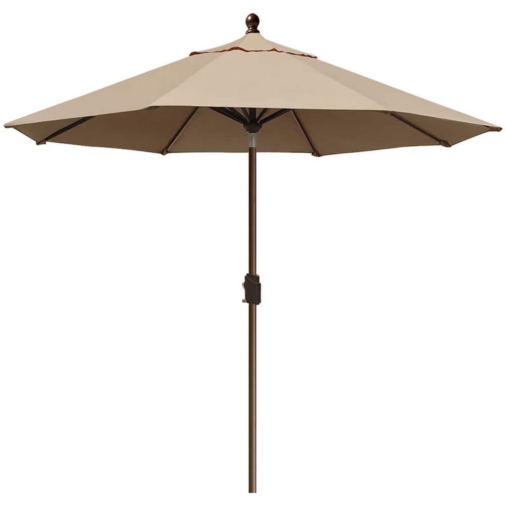 9ft. Heavy-duty Steel Pole Market Push-Button Tilt Patio Umbrella in Heathe