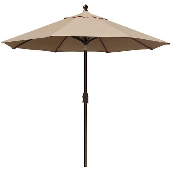 Unbranded 9ft. Heavy-duty Steel Pole Market Push-Button Tilt Patio Umbrella in Heather Beige