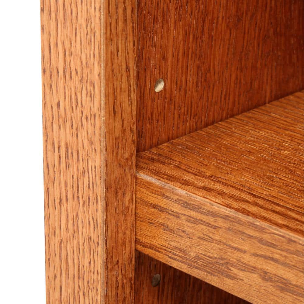 Eco-Friendly Dry Oak Wood Bookcase with Adjustable Shelves