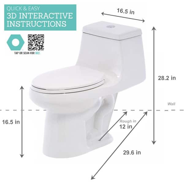 Glacier Bay 2-piece 1.1 GPF/1.6 GPF High Efficiency Dual Flush Complete  Elongated Toilet in White, Seat Included N2316 - The Home Depot