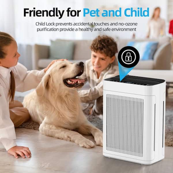 Edendirect 3000 sq. ft. White HEPA Personal Room Air Purifier with