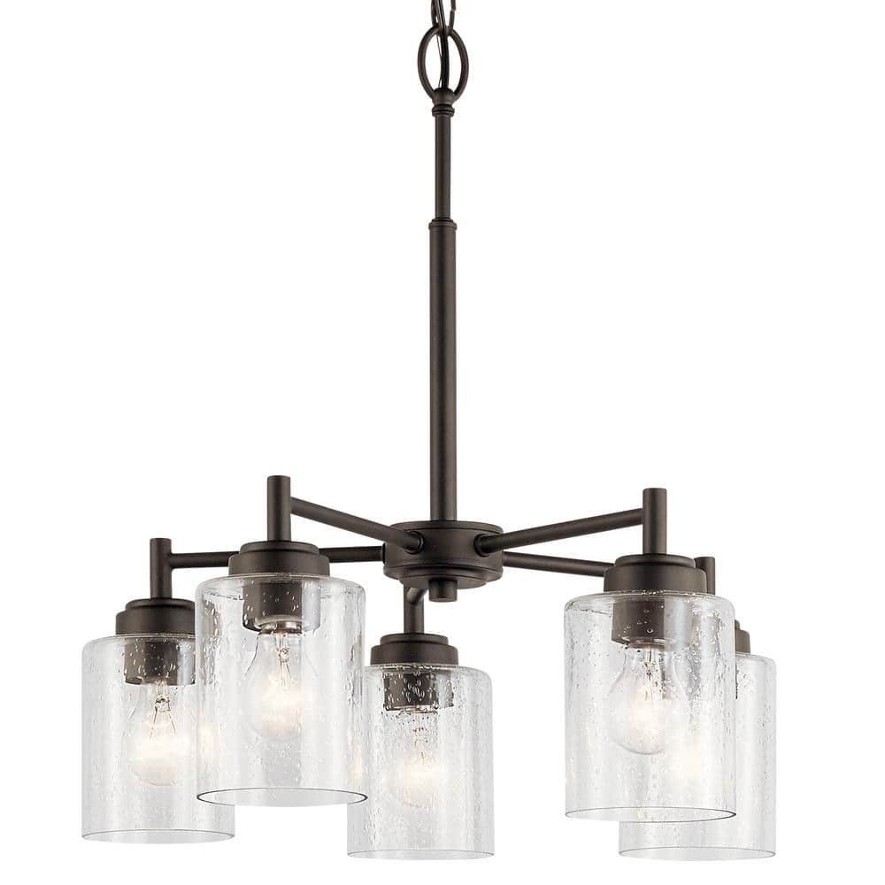 Winslow 5-Light Bronze Mini Chandelier with Clear Glass