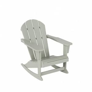 Laguna Fade Resistant Outdoor Patio HDPE Poly Plastic Adirondack Porch Rocking Chair in Sand