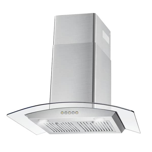 Cosmo 30 in. Ductless Wall Mount Range Hood in Stainless Steel with LED Lighting and Carbon Filter Kit for Recirculating