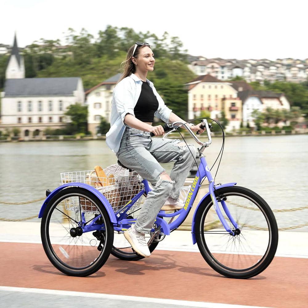 青紫色 シティサイクル 3輪 バスケット付き purples-lavenders-bikes-m-p26-
