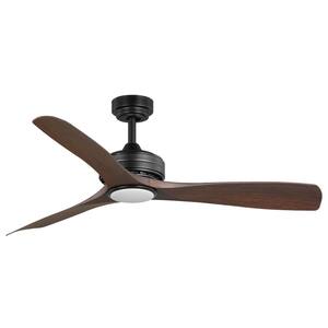 Bayshire 52 in. LED Indoor/Outdoor Matte Black Ceiling Fan with Remote Control and Color Changing Light Kit
