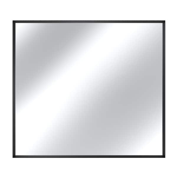 40 in. W x 36 in. H Rectangular Framed Wall-Mounted Bathroom Vanity Mirror in Matte Black