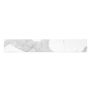 Ader Statuary Bullnose 4 in. x 24 in. Polished Porcelain Floor and Wall Tile (20 lin. ft./Case)