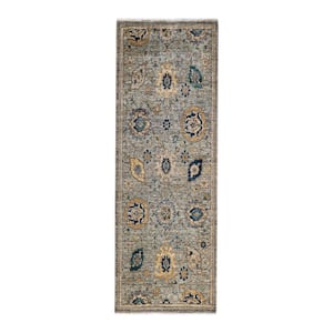 Serapi One-of-a-Kind Traditional Gray Runner 3 ft. x 6 ft. Hand Knotted Tribal Area Rug