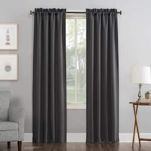 Gavin Energy Saving Charcoal Polyester 40 in. W x 84 in. L Rod Pocket Blackout Curtain (Single Panel)