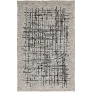 Gray Black and Tan 2 ft. x 3 ft. Plaid Area Rug