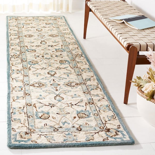 Antiquity 2 ft. x 12 ft. Peacock/Blue Forest Medallion Runner Rug