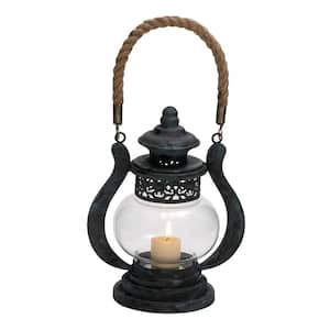 Black Metal Rustic Candle Lantern