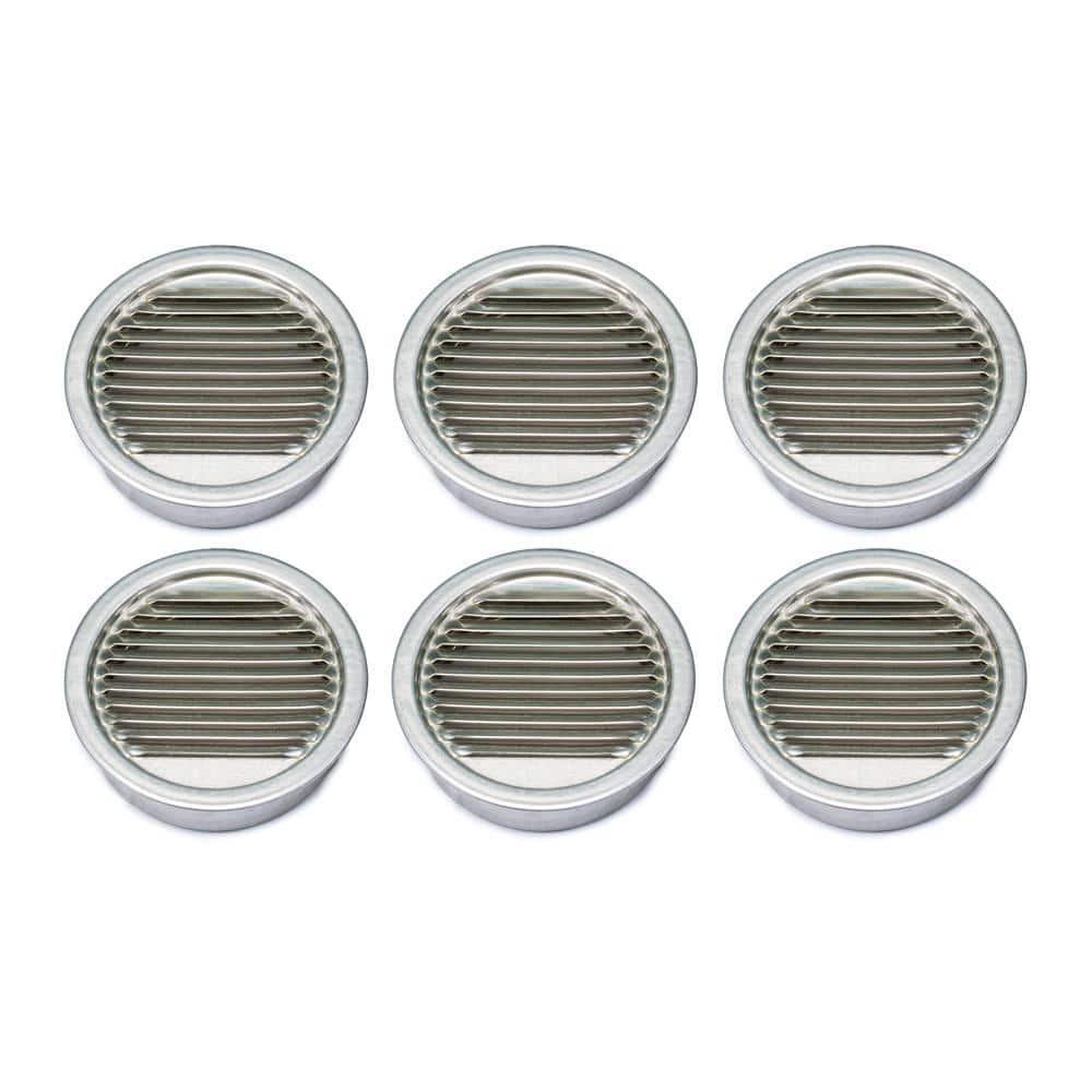 3.42 in. x 3.00 in. Round Mill Finish Weather Resistant Aluminum Soffit Ven